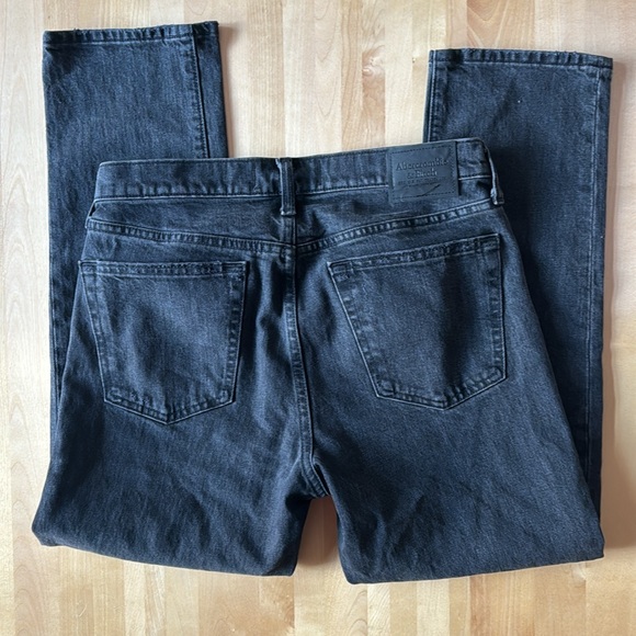 Abercrombie Men’s Straight Vintage Jeans Black Wash - Picture 4 of 4
